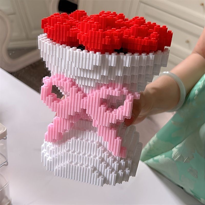 Red Rose Bundle Building Block - Desk Setup Gear ulasan dan harga