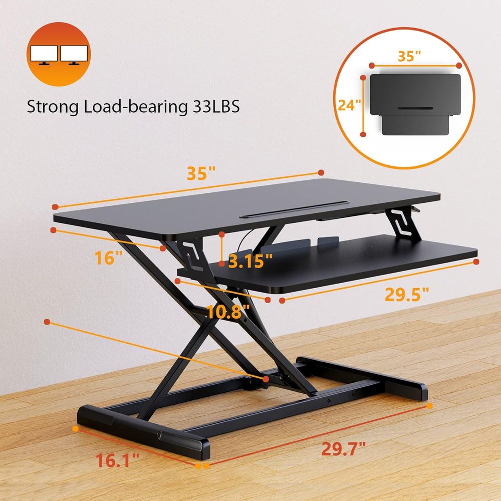 Height-Adjustable Standing Des - Desk Setup With Keyboard Tray ulasan dan harga