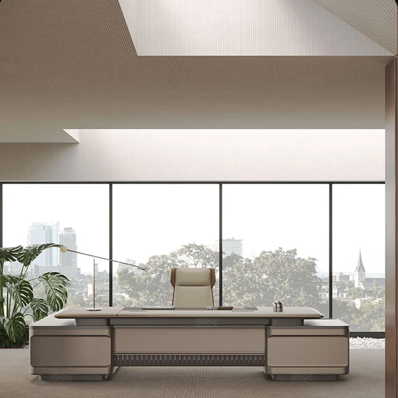 Manicure White L Shaped Wooden - Desk Setup White ulasan dan harga
