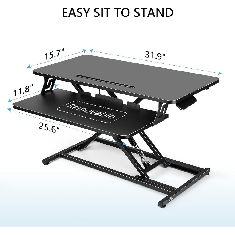32 Adjustable Height Sit-Stand - Desk Setup With Keyboard Tray ulasan dan harga