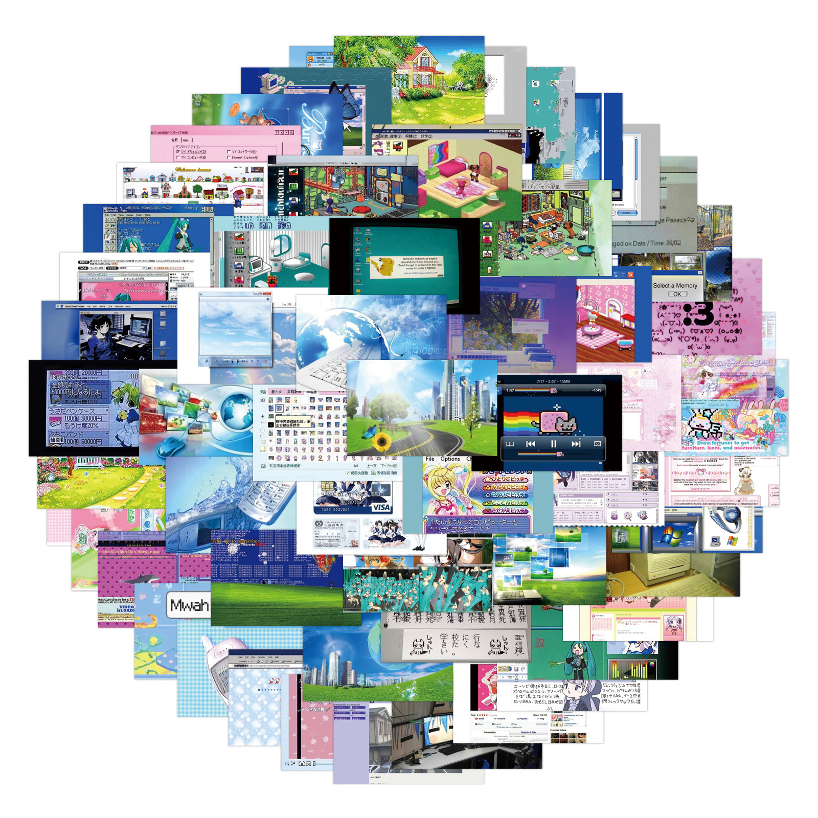 75Pcs Creative Webcore Ancient - Desk Setup Poster ulasan dan harga