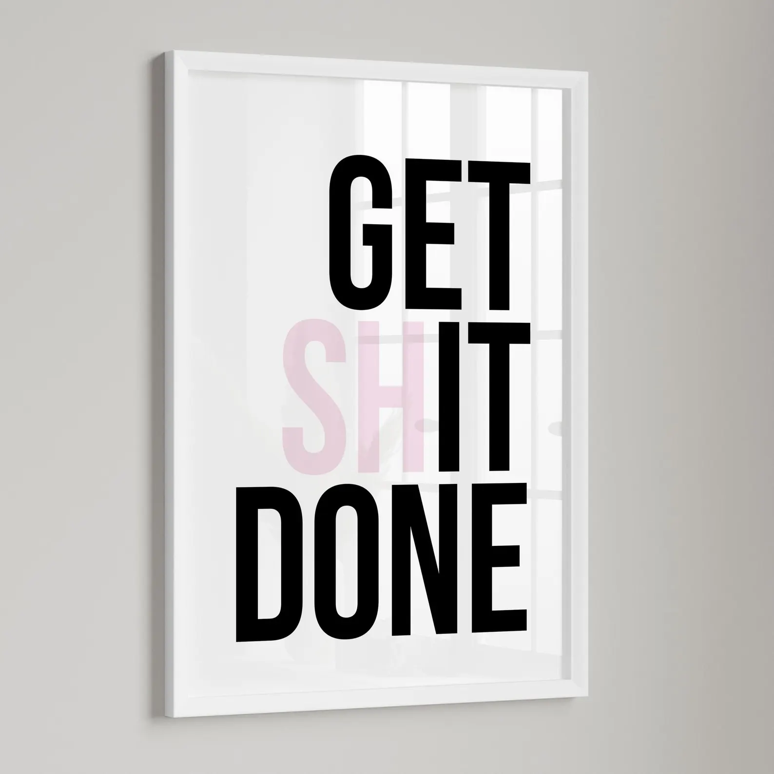 Get shit done, office art, mot - Desk Setup Poster ulasan dan harga
